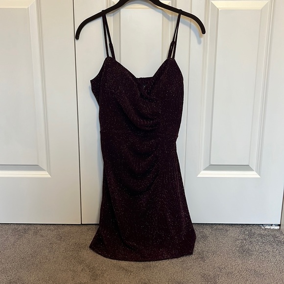 Trixxi Dresses & Skirts - Burgundy Sparkly Mini Dress